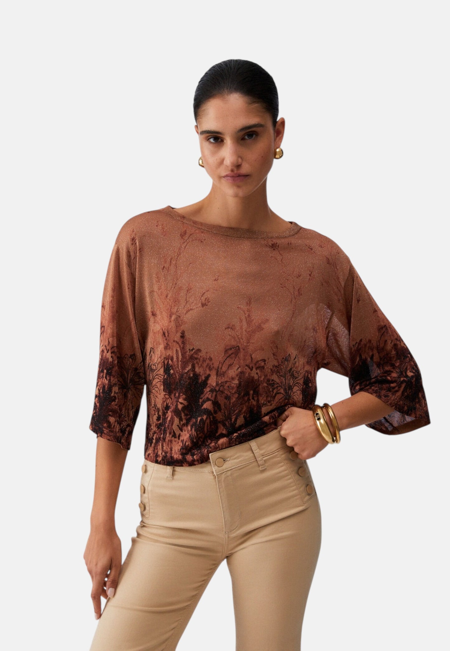 Maglia Scollo A Barca Donna Liu Jo Con Stampa  CA6355MA71N