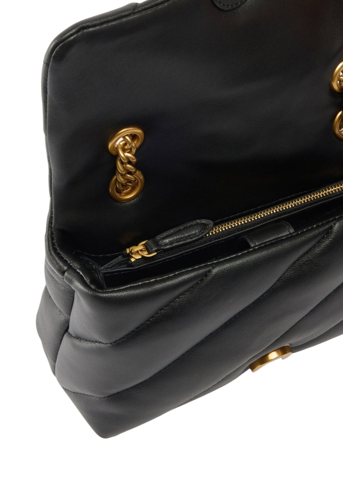 Borsa A Tracolla Donna Pinko Nappa trapuntata, formato mini, nuova fibbia Love Birds, tracolla a catena, misure 21 x 9 x 15 cm Love Puff Mini New Buckle 107058A0F2