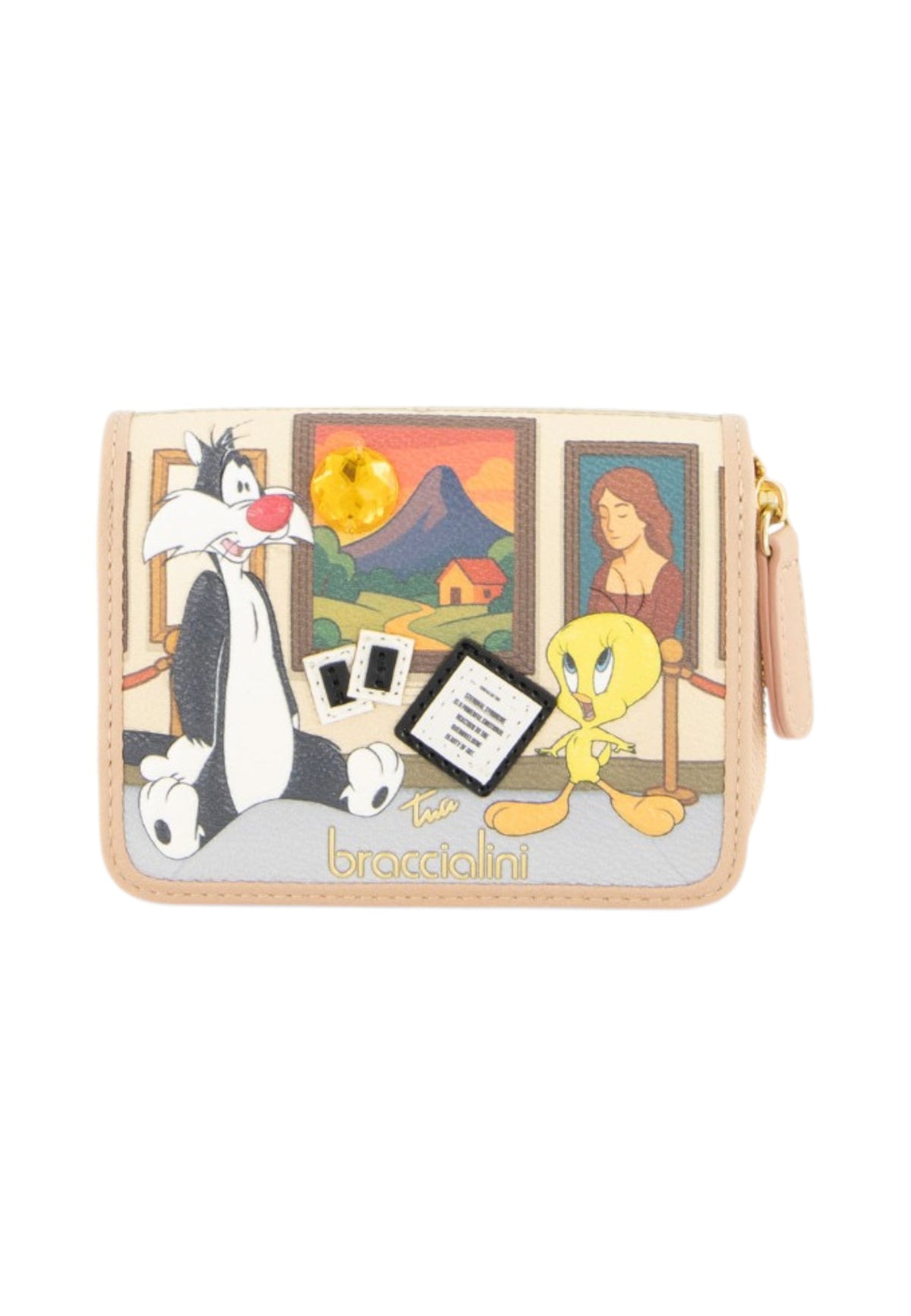 Portafoglio Con Zip Donna Braccialini Piccolo, Chiusura con zip, Stampa illustrata Looney Tunes, Dimensioni: 12 x 2.5 x 9 Cm Allround LT LT297LT