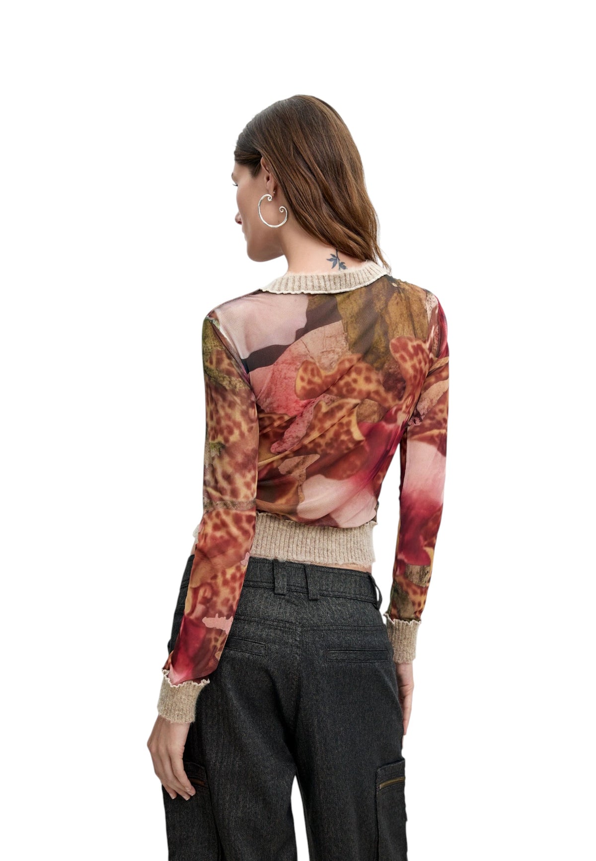 T-Shirt Manica Corta Donna Desigual  Ts Orchids Lacroix 26WWTK22
