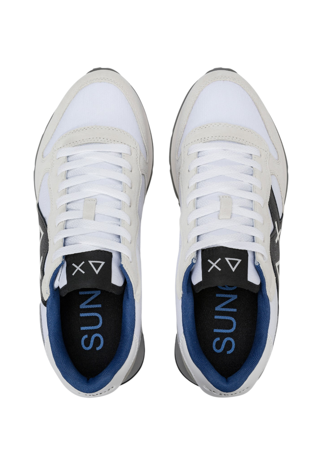 Sneakers Basse Uomo Sun68 Stile Running, Nylon E Suede, Maxi Logo Ricamato, Dettagli A Contrasto Jaki 2.0 Solid Z46121