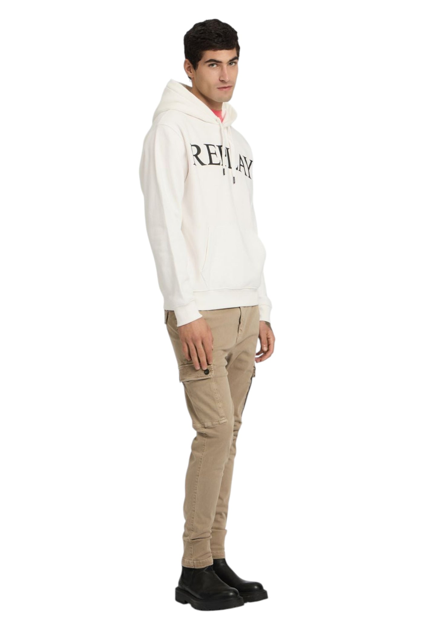 Felpa Con Cappuccio Uomo Replay Con Lettering  M3104 .000.23832