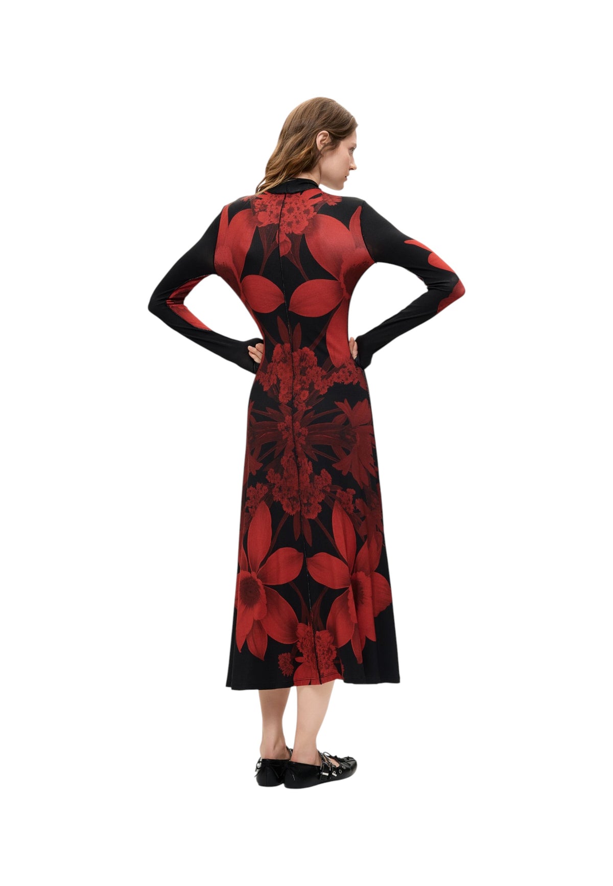 Vestito Lungo Donna Desigual Motivo geometrico, Fit regular, Manica lunga, Collo alto Atenas 26WWVK17