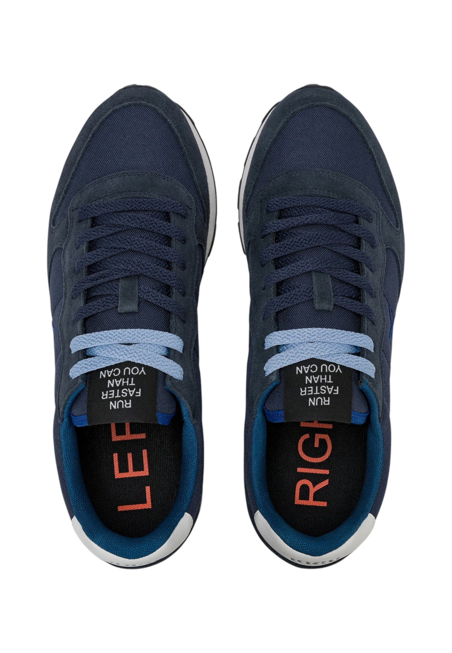 Sneakers Basse Uomo Sun68 Stile Running, Logo Ricamato, Nylon E Suede Tom Solid Z46101