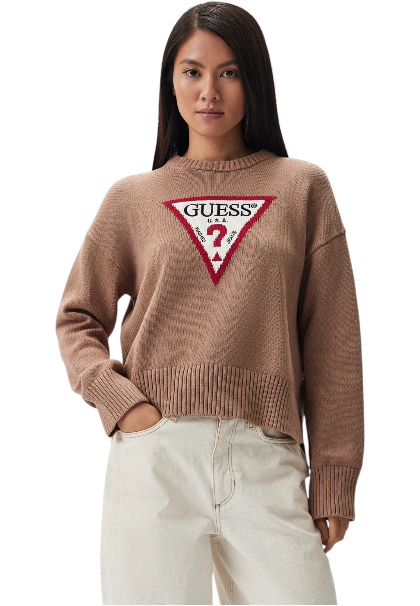 Maglione A Girocollo Donna Guess  Gj Big Triangle W4BR12Z3HM1