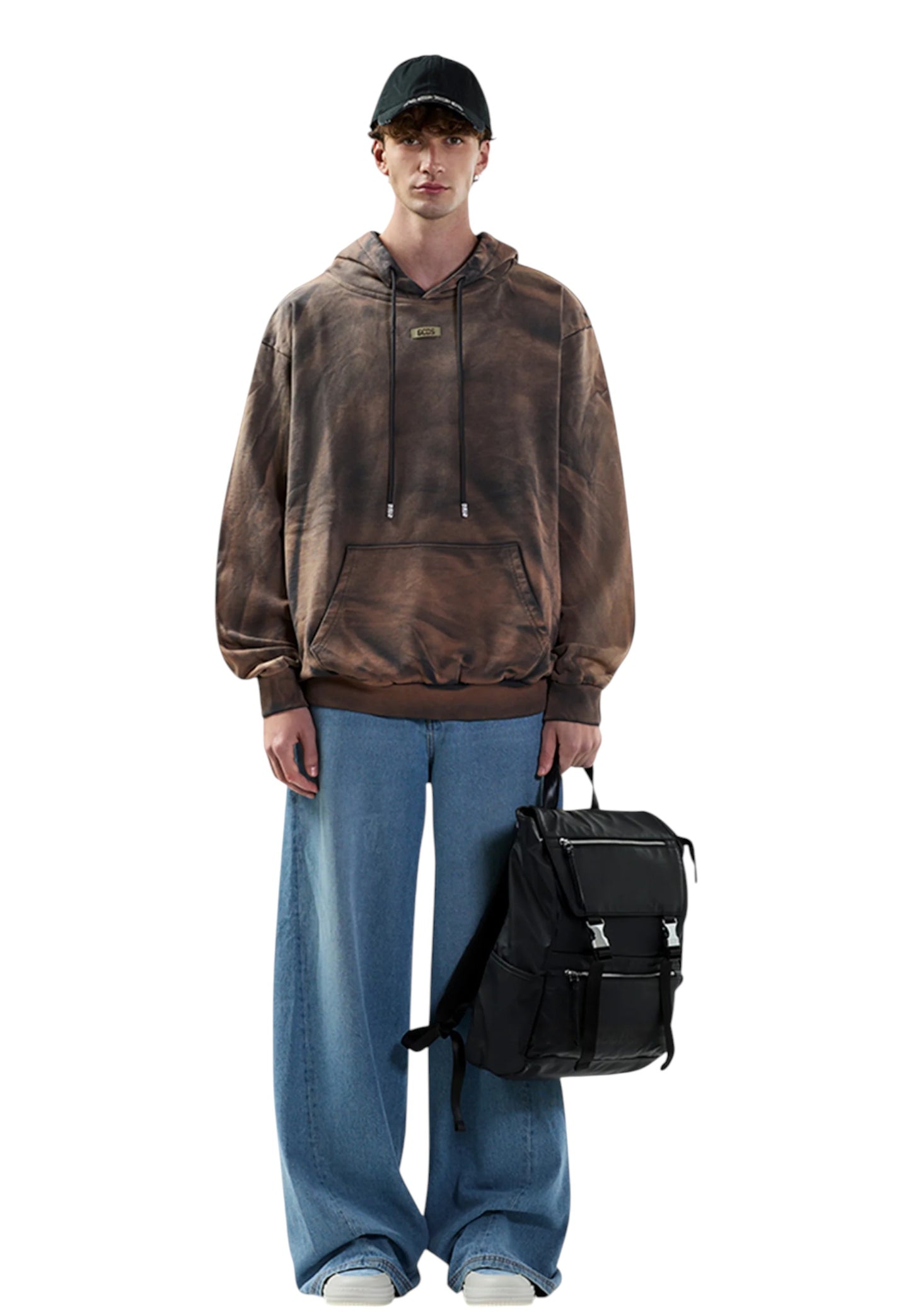 Felpa Con Cappuccio Uomo Gcds Patch Logo Solarized  B2CM1911JE7