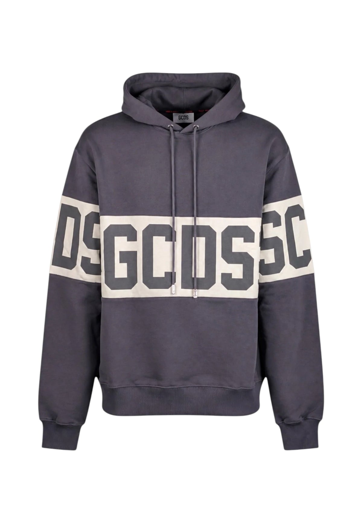 Felpa Con Cappuccio Uomo Gcds Puro cotone, fascia logo su petto e maniche, tasca a marsupio, polsi e fondo a costine, vestibilit� regular Band Logo Hoodie Z0MLQE138F004