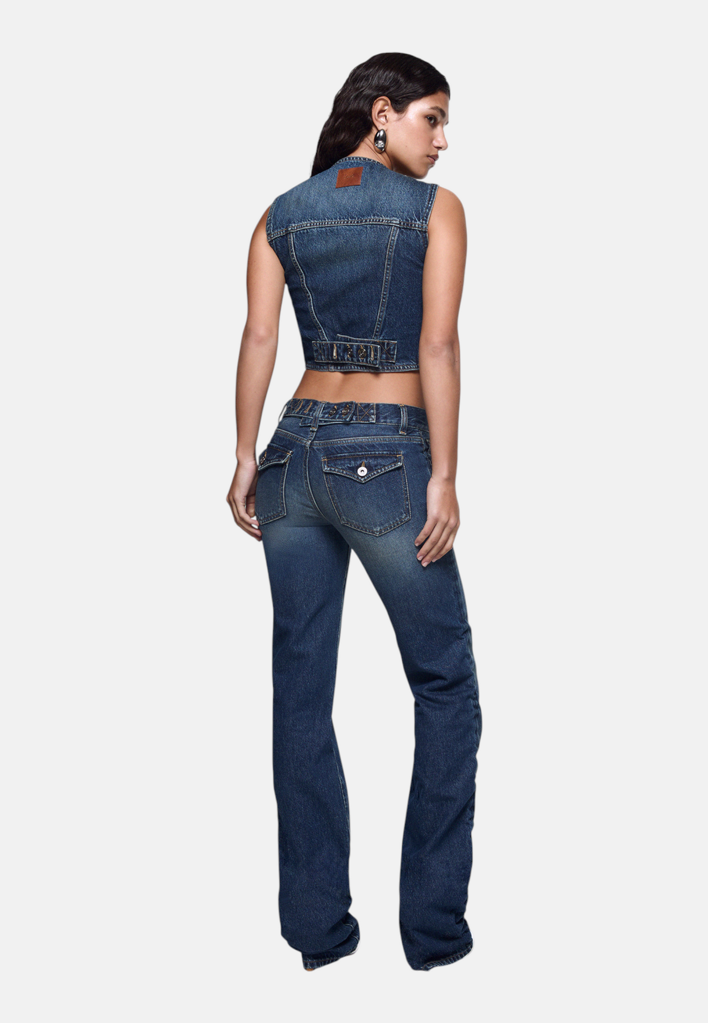 Gilet  Donna Liu Jo Mini In Denim Vintage  UF6502D0398