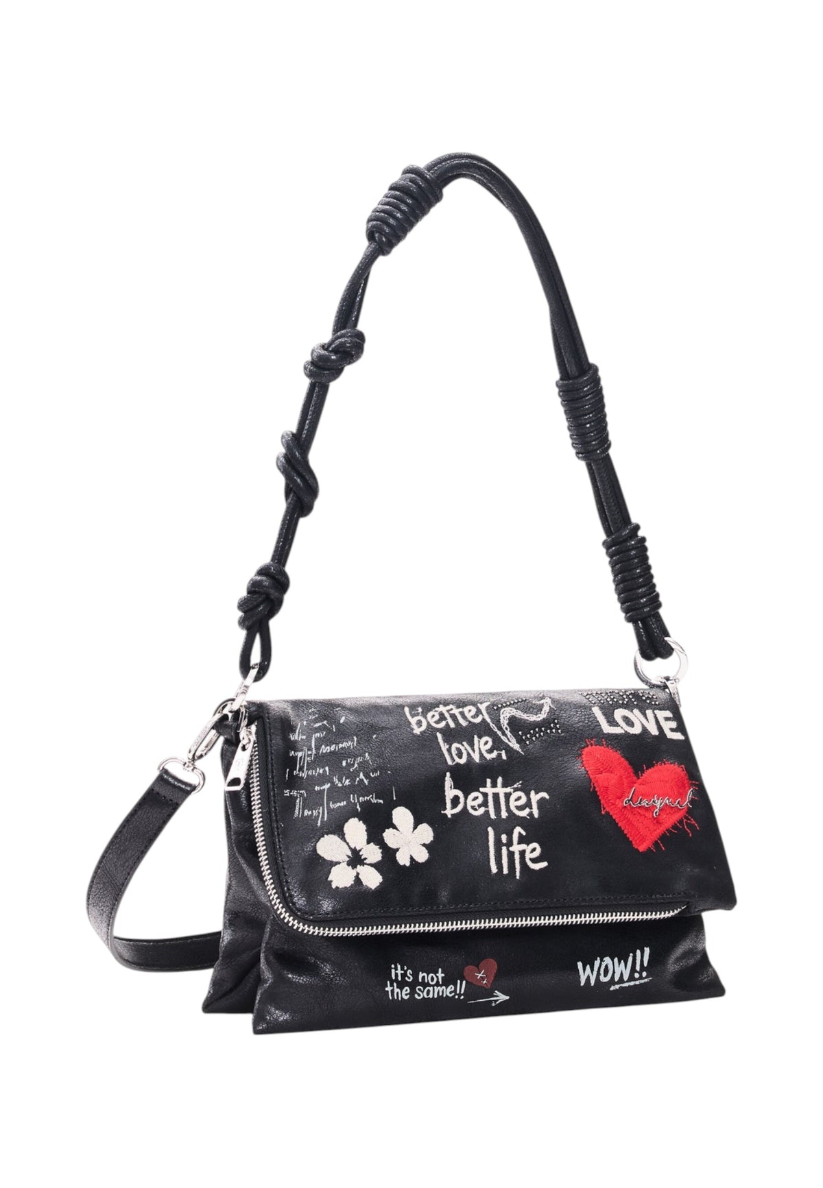Borsa A Spalla Donna Desigual Medio, Effetto pelle, Motivo grafico, Con patta Wow Murano 26WAXP39