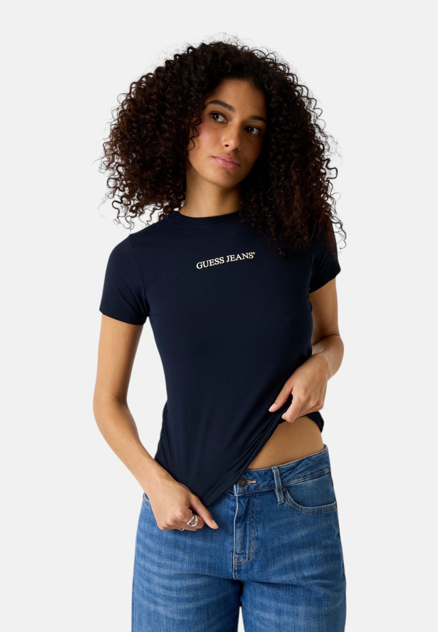 T-Shirt Manica Corta Donna Guess Slim Gj Logo Print W4YI01J1314