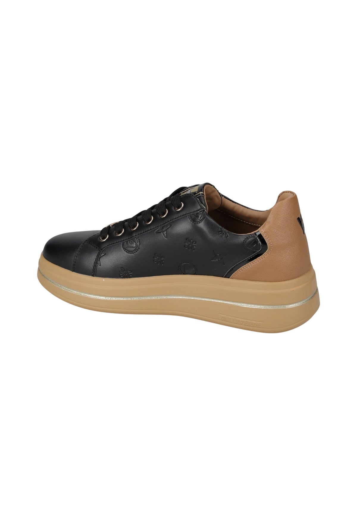 Sneakers Basse Donna Valleverde chiusura con lacci, piccoli motivi impressi sulla tomaia, ciondolo con logo, inserti a contrasto, sottopiede in pelle  35494L
