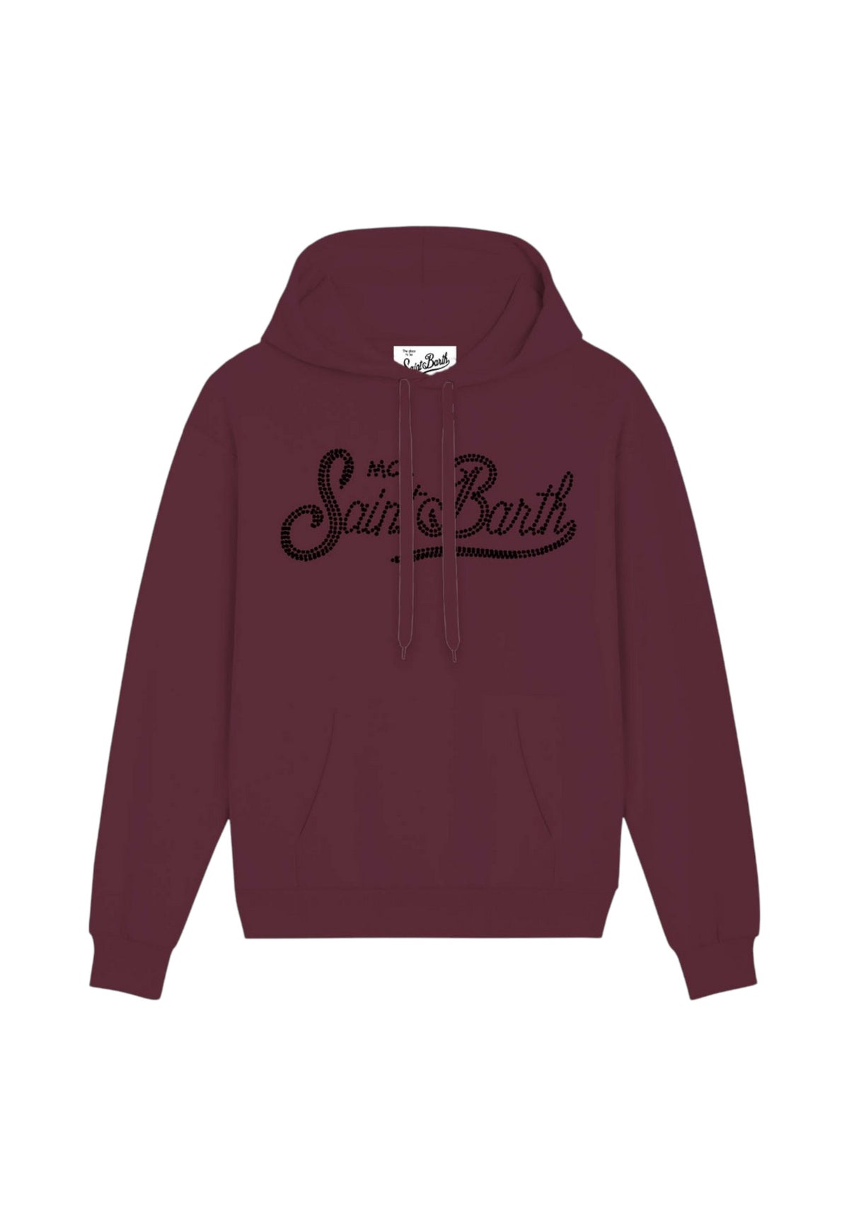 Felpa Con Cappuccio Donna Mc2 Saint Barth Maniche Lunghe, Polsi E Fondo A Coste, Tasca A Marsupio, Il Logo Saint Barth Punteggiato Di Strass Virginia VRG0001-SB
