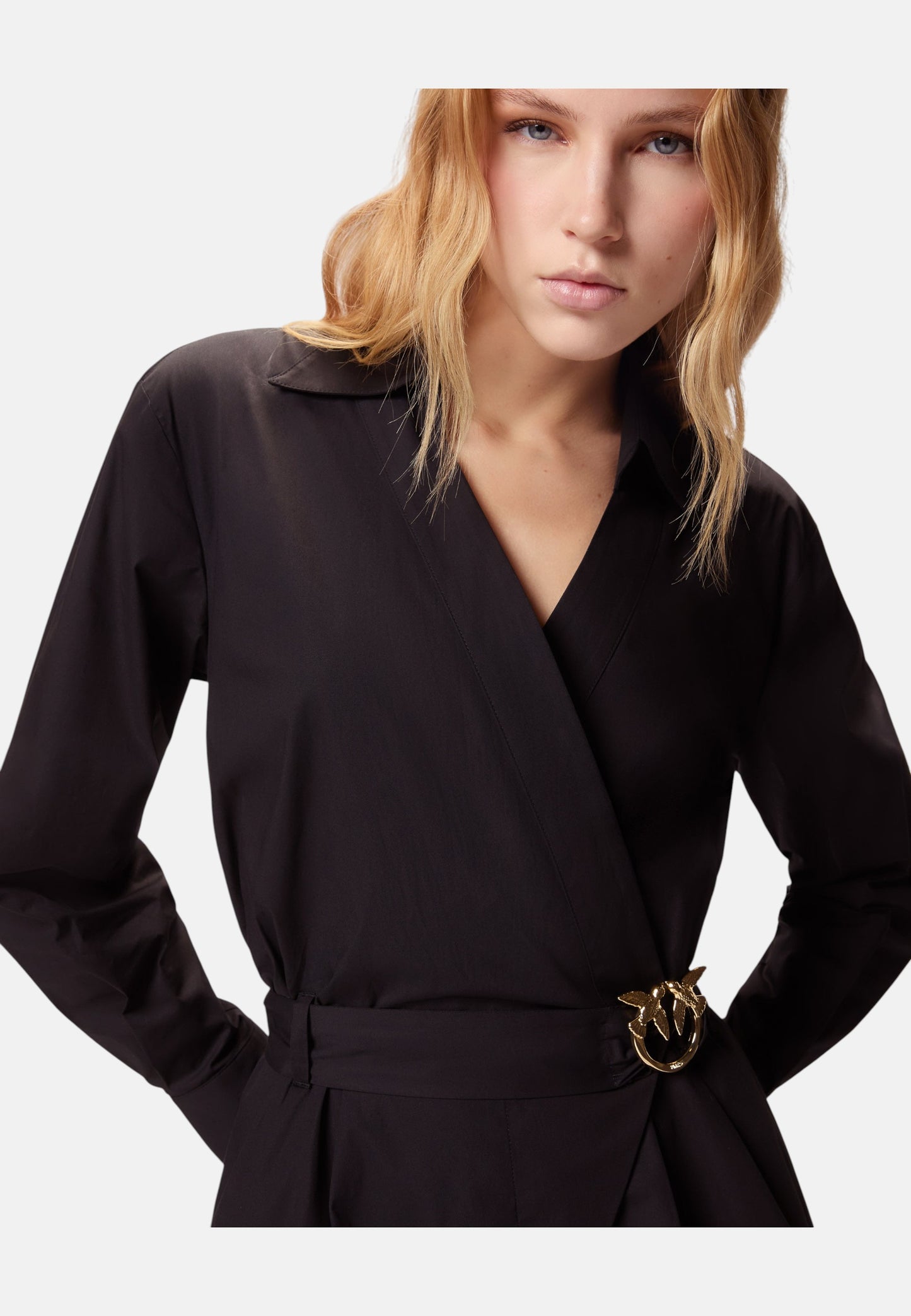 Tuta Jumpsuit Manica lunga Donna Pinko Con Pantaloncini Comfort Popeline Shyla 106604A35Q