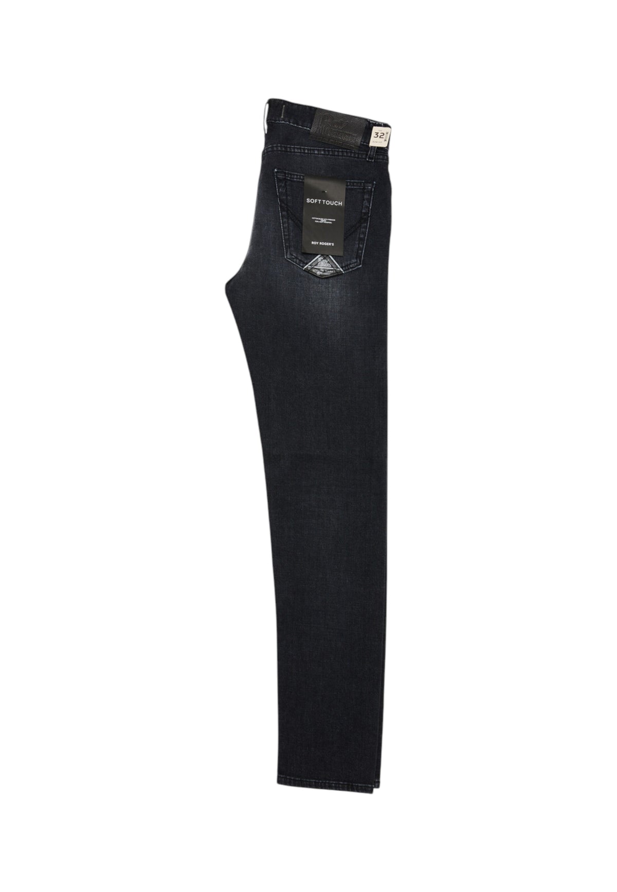 Jeans Slim Fit Uomo Roy Roger's Denim nero morbido ed elasticizzato, lavaggio Gilbert 517 RRU075N0743248