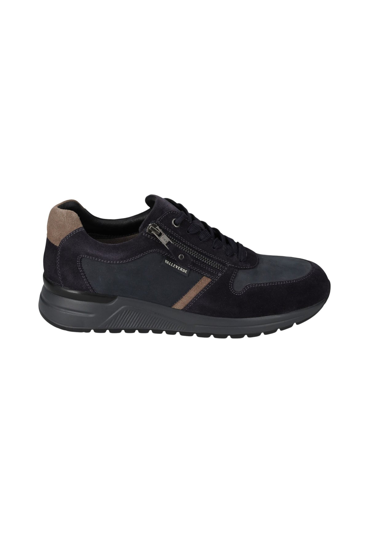Sneakers Basse Uomo Valleverde chiusura con lacci, zip laterale, pannelli a contrasto, suola scura  VY954AW