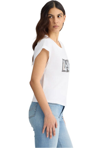 T-Shirt Senza Maniche Donna Liu Jo  Strass Bicolor