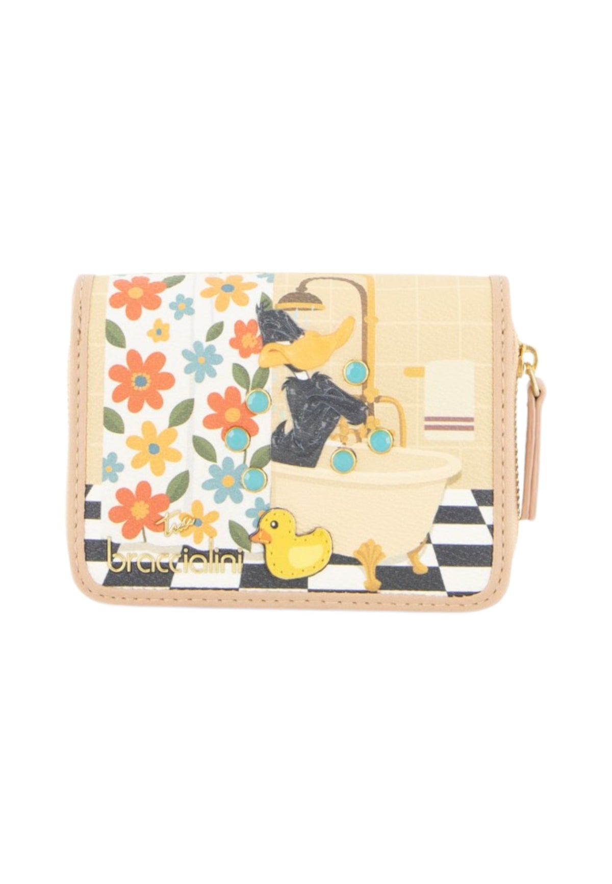 Portafoglio Con Zip Donna Braccialini Piccolo, Chiusura con zip, Stampa illustrata Looney Tunes, Dimensioni: 12 x 2.5 x 9 Cm Allround LT LT294LT