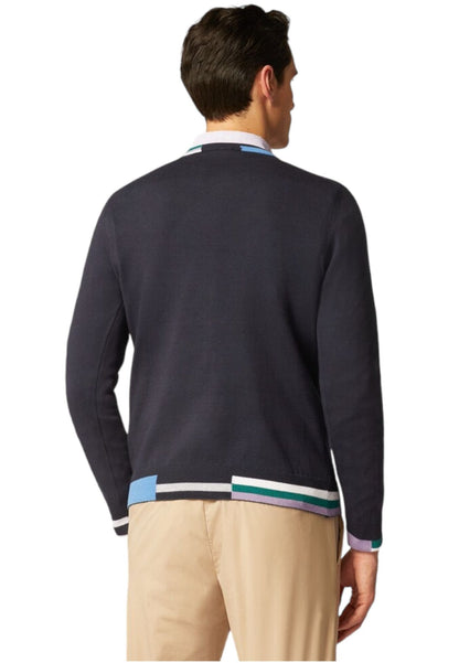 Maglione A Girocollo Uomo Harmont & Blaine  Coste Intarsiate HRJ455030763