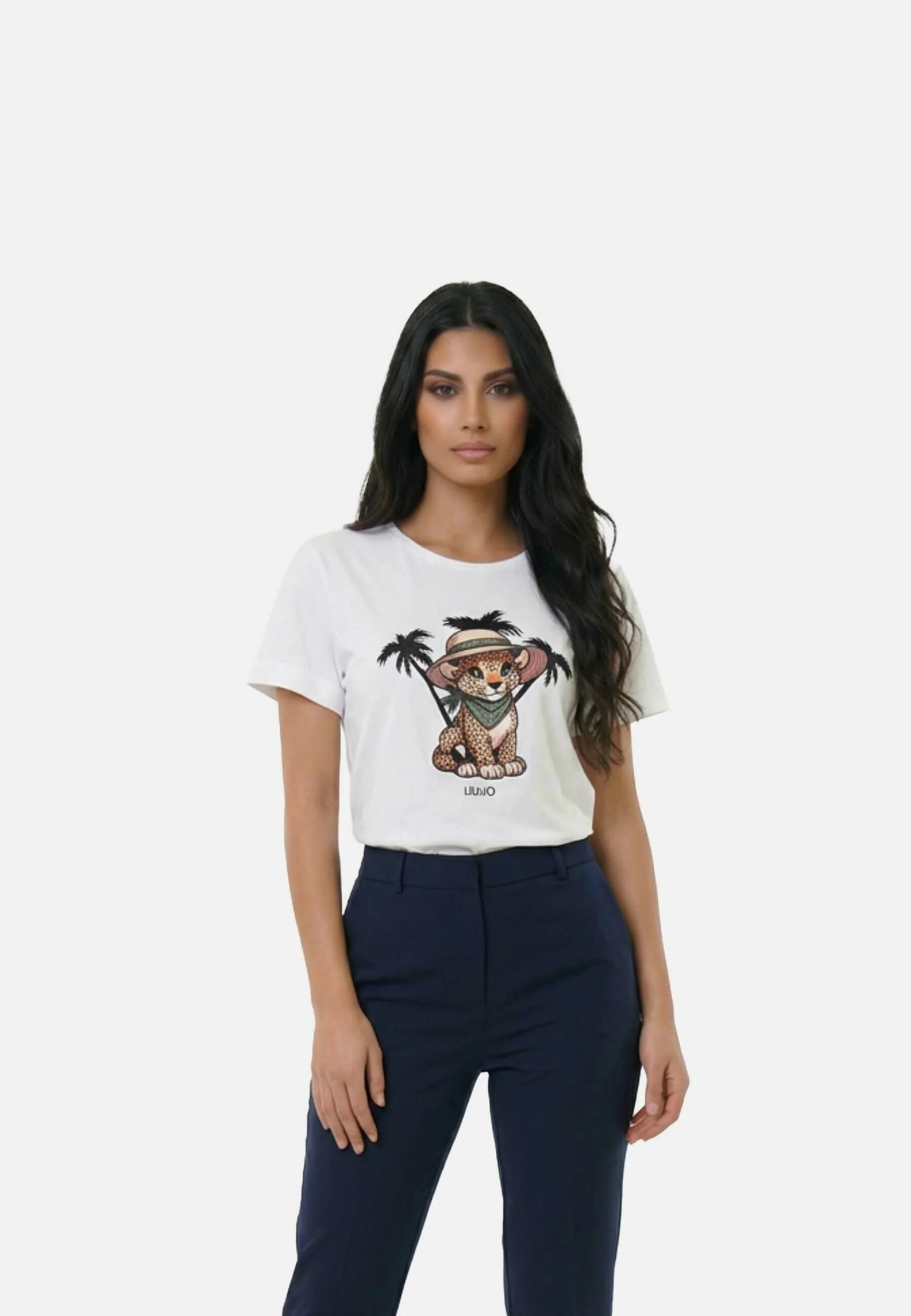 T-Shirt Manica Corta Donna Liu Jo Small Leopard Eco Line VA6170JS003
