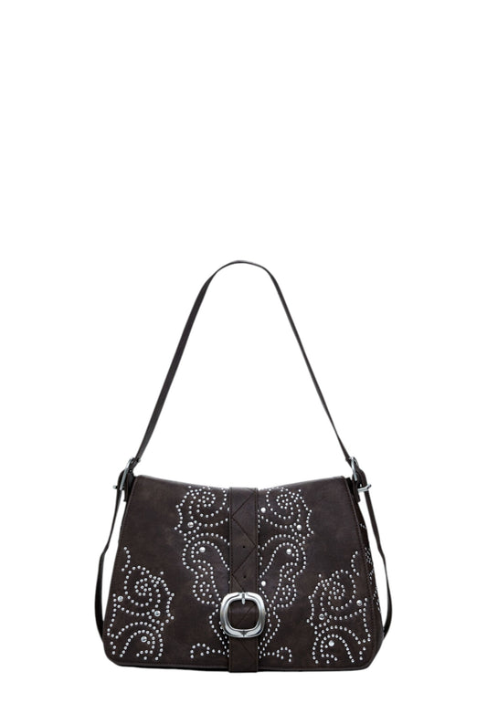 Borsa A Tracolla Donna Desigual  Poker Face Posadas Mini 2.0 Choco 25WAXP34