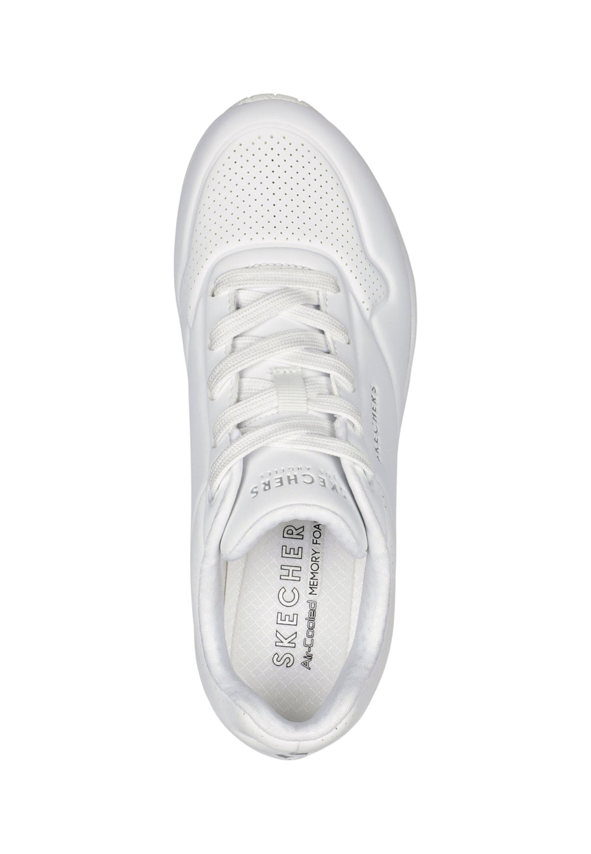 Sneakers Basse Donna Skechers Air-Cooled Memory Foam, Skech-Air, Intersuola ammortizzata ad aria, Zeppa nascosta, Tomaia traforata, Durabuck, Chiusura con lacci Uno - Stand On Air 73690