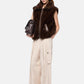 Gilet  Donna Pinko Effetto pelliccia sintetica, collo rialzabile, zip a doppio cursore, tasche oblique a filetto, coulisse interna al fondo, fodera jacquard con logo Love Birds Glossinia 106939A3C5