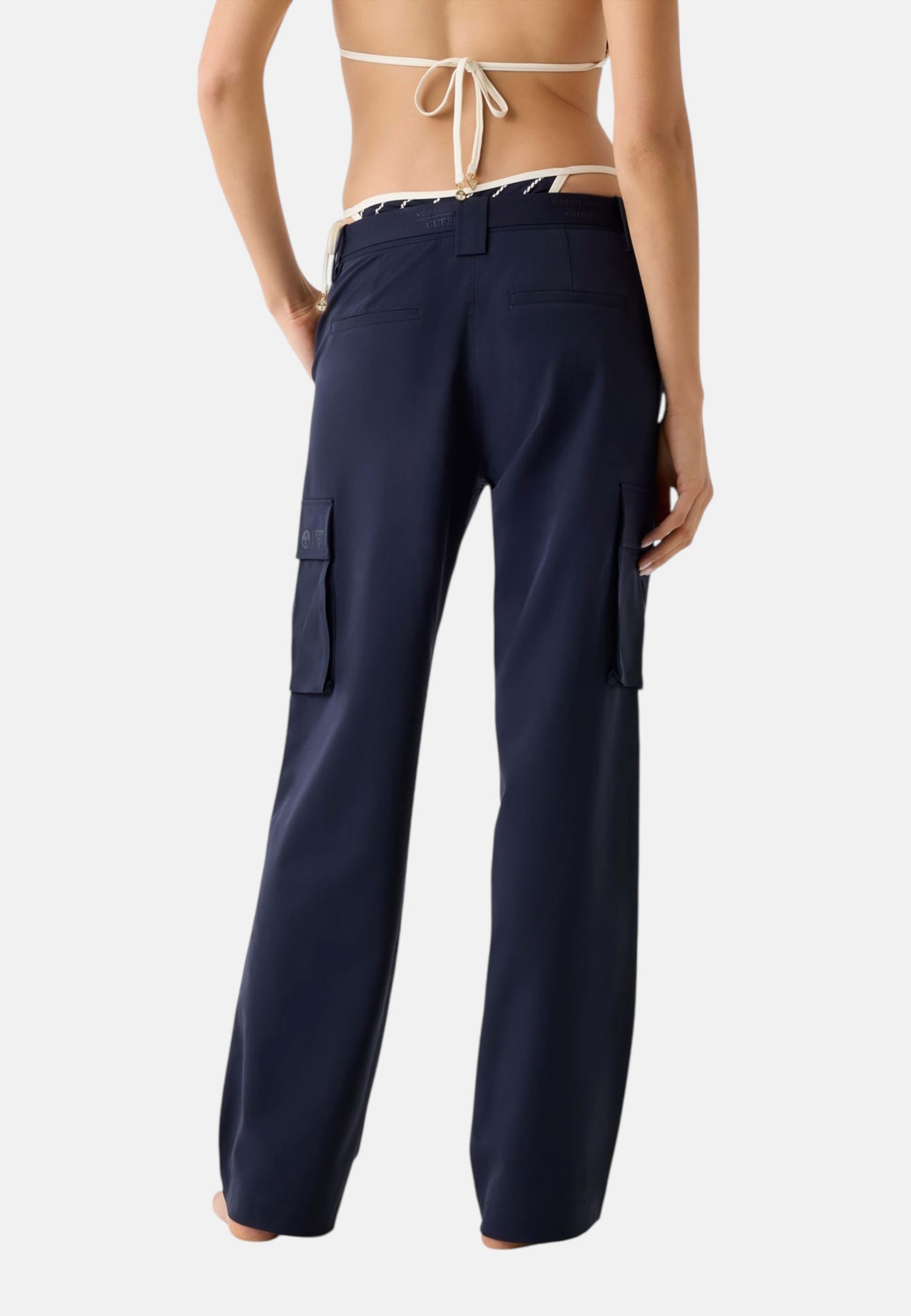 Pantaloni Cargo Donna Guess Straight Leg Guessxns Long W6GB01W1416