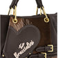 Borsa A Mano Donna Braccialini A Bauletto, Doppio con tracolla removibile e regolabile, Chiusura con zip, Patchwork con maxi cuore e micro borchie, Dimensioni: 25 x 10.5 x 18 Cm Amy Patchwork B19200YY
