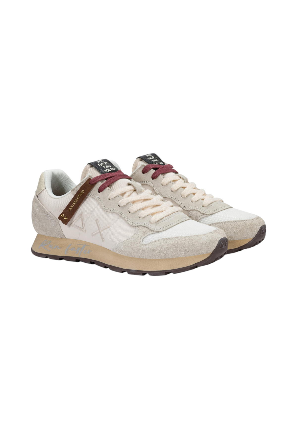 Sneakers Basse Uomo Sun68 Stile Running, Nylon E Suede, Effetto Vintage, Logo Ricamato Tom Vintage Z46105