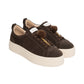 Sneakers Basse Donna Nero Giardini Tomaia in pelle scamosciata, chiusura con lacci, pompon decorativo, suola platform oversize, Made in Italy  I617441D