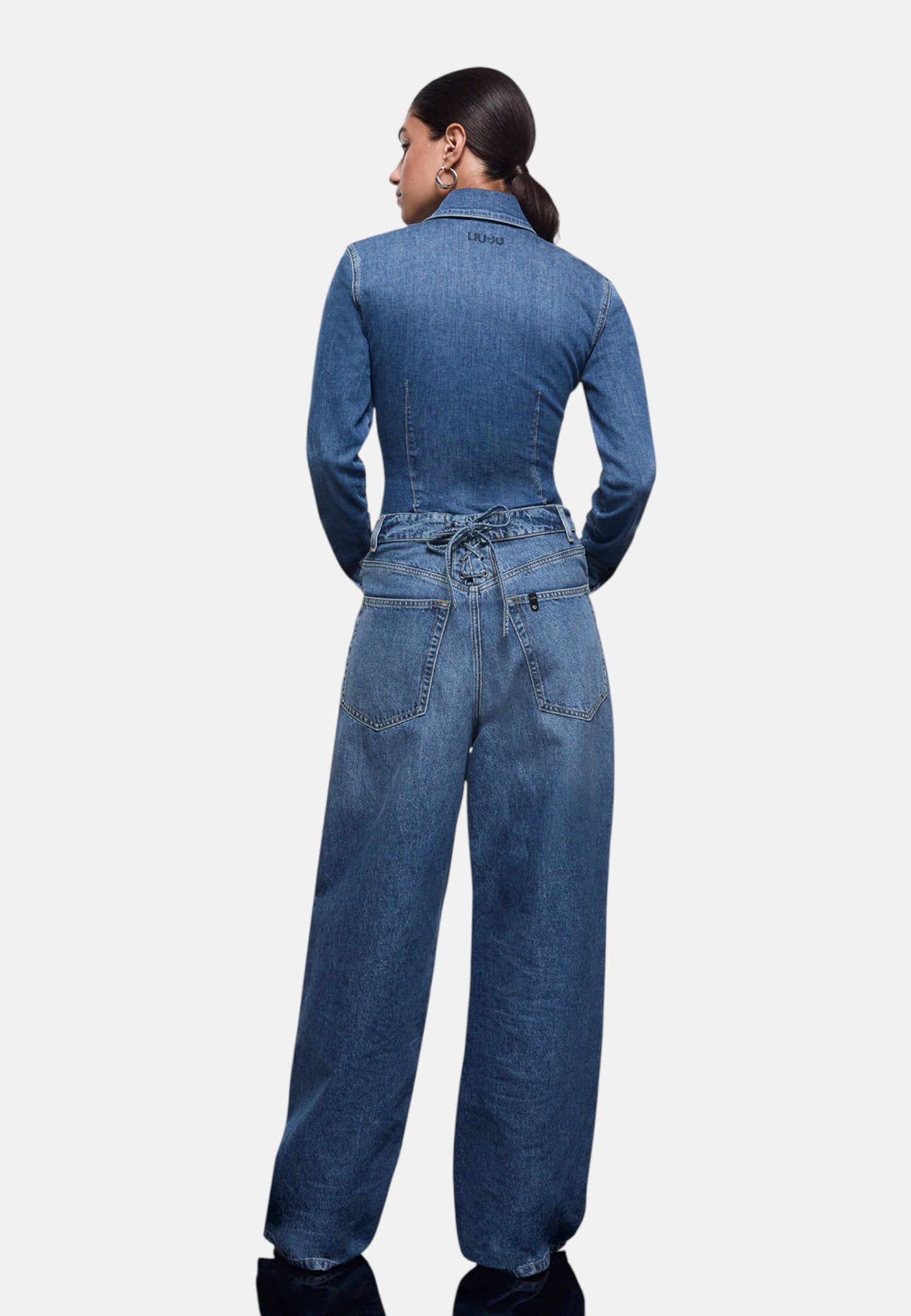 Jeans Wide Leg Donna Liu Jo Baggy Con Stringhe Liu Jo feat ELODIE UA6510D0400