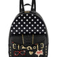 Zaino  Donna Braccialini Zaino compatto, Singolo con tracolle regolabili, Chiusura con zip, Due tasche interne, una con zip e una aperta, Borchie, patch e dettagli in cristallo, Dimensioni: 23 x 12 x 30 Cm Rock B19274YY