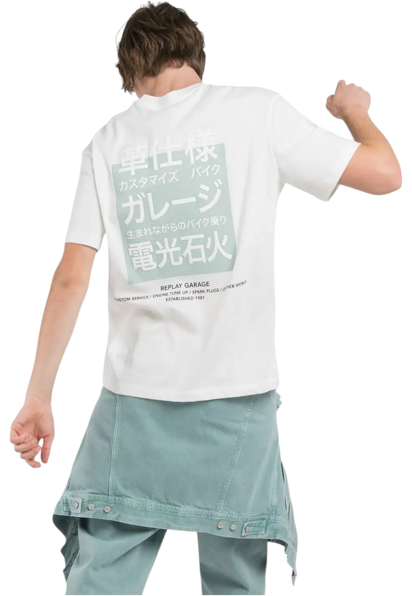 T-Shirt Manica Corta Uomo Replay Relaxed Fit Con Stampa