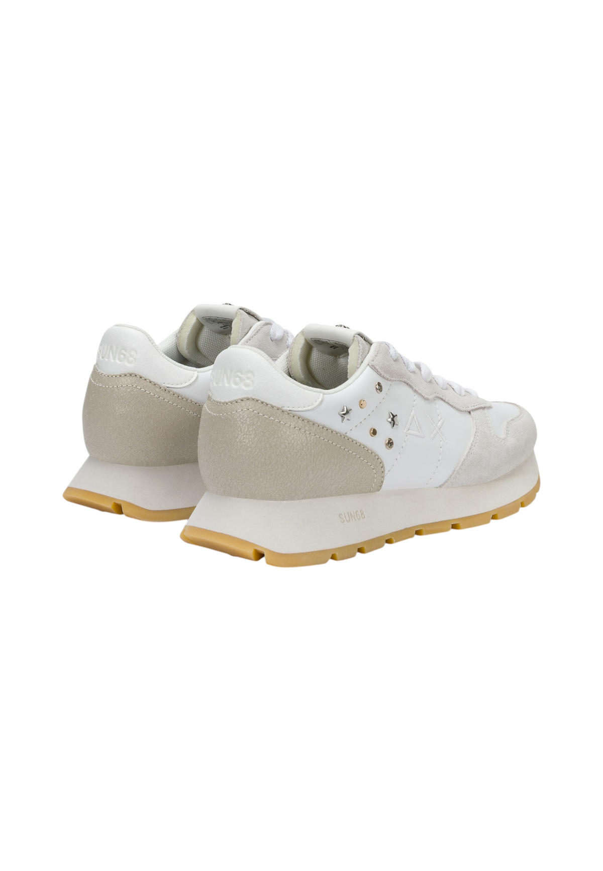 Sneakers Basse Donna Sun68 Stile Running, Nylon E Suede, Borchie Ally Studs Z46206