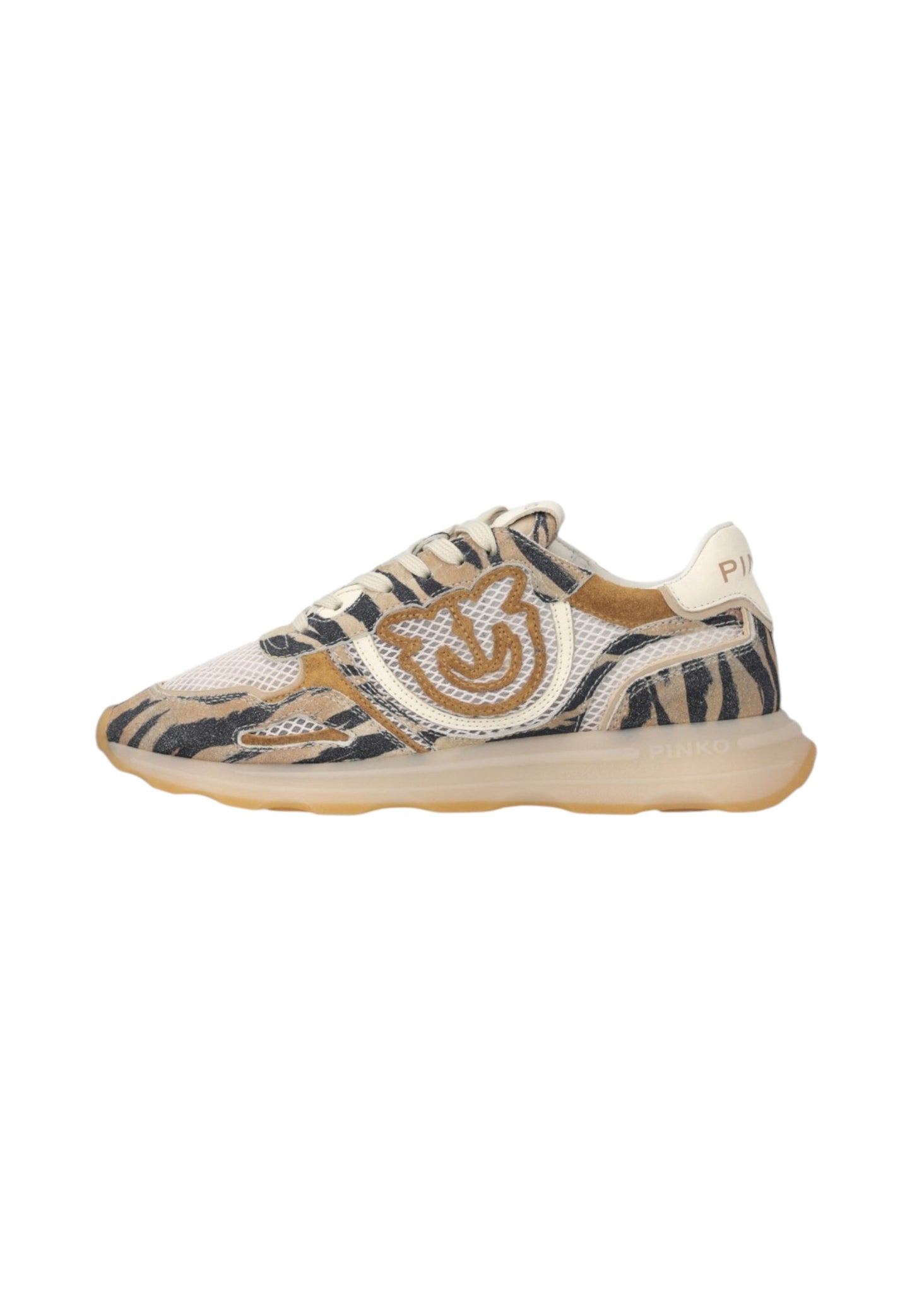 Sneakers Basse Donna Pinko In Camoscio Bovino Stampa Tigre Con Logo Love Birds Zoe 18B SS0175P088