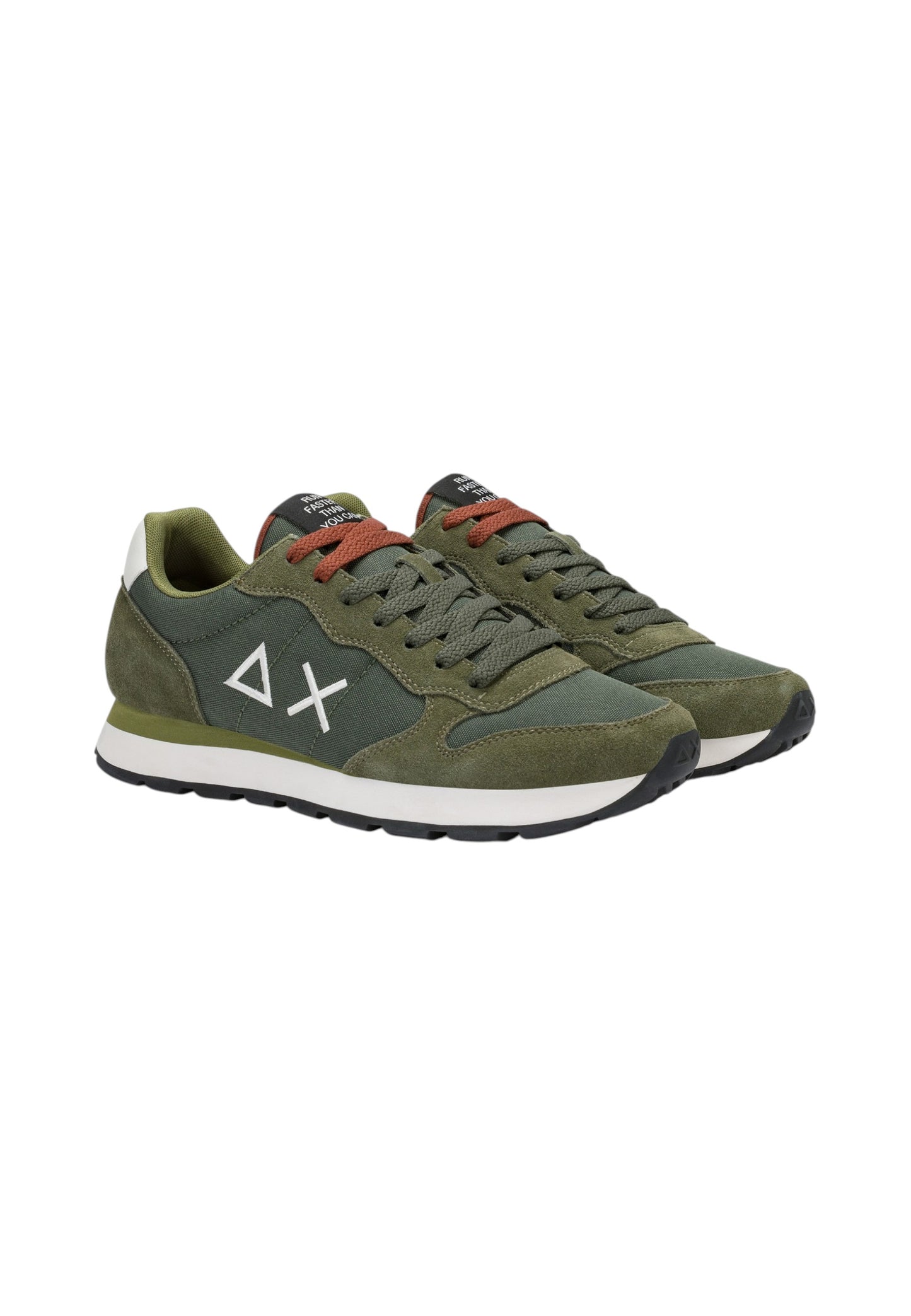 Sneakers Basse Uomo Sun68 Stile Running, Logo Ricamato, Nylon E Suede Tom Solid Z46101