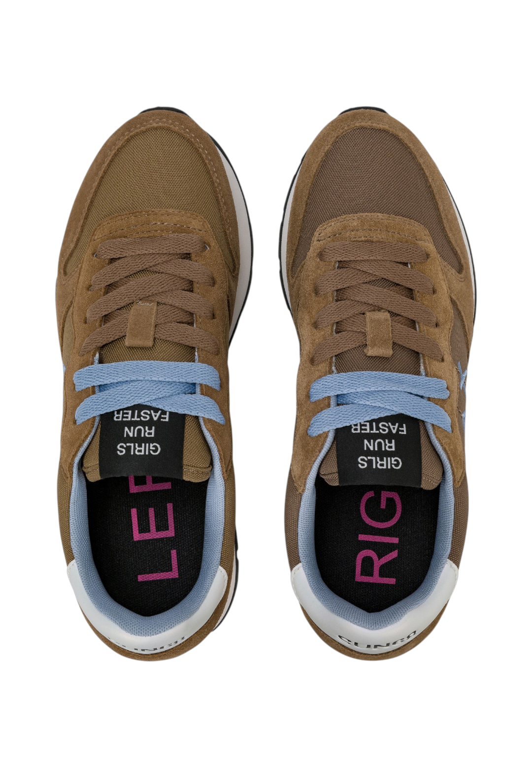 Sneakers Basse Donna Sun68 Stile Running, Nylon E Suede, Logo Ricamato Ally Solid Z46201