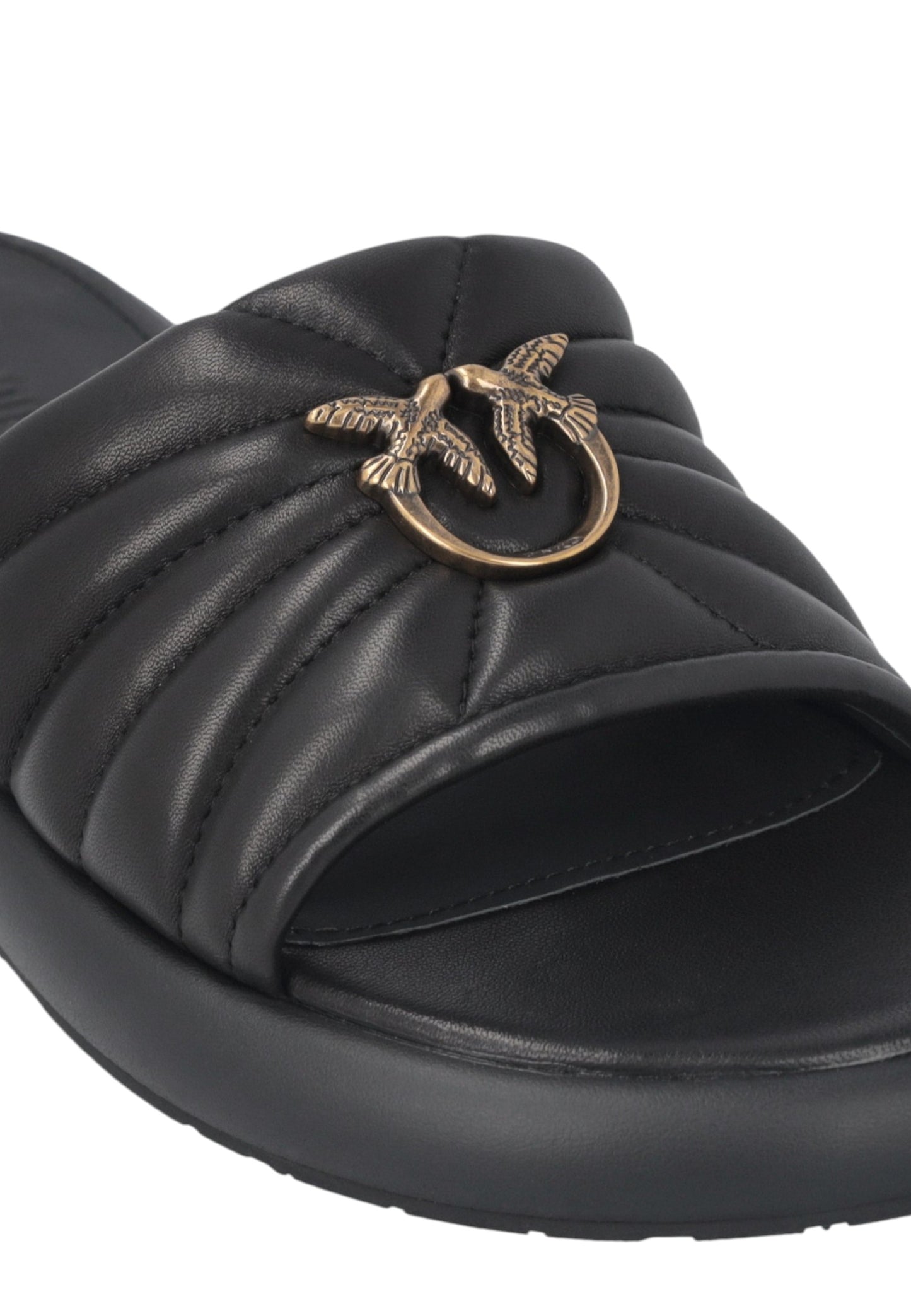 Ciabatte  Donna Pinko In Nappa Trapuntata Con Logo Love Birds Fiona 03 SD0525P003